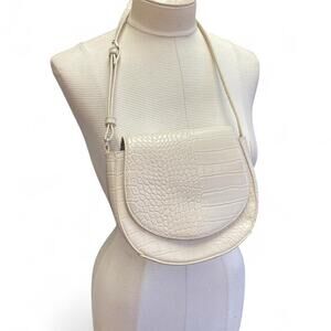 White croc print crossbody bag